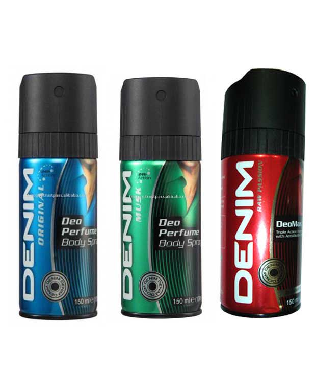 Denim (Musk, Raw Passion, Original) Deodorant Men 150ml Pack Of 3: Buy ...