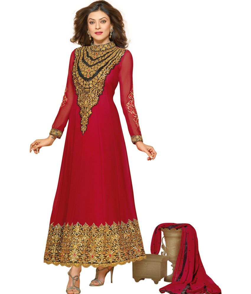 snapdeal anarkali dress material
