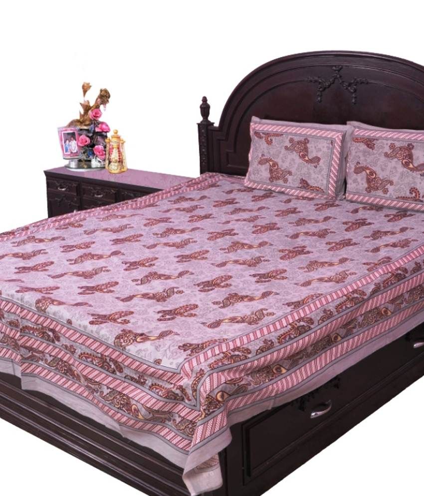 Ipf Soft Pure Cotton Traditional King Size Double Bed Sheet Buy Ipf