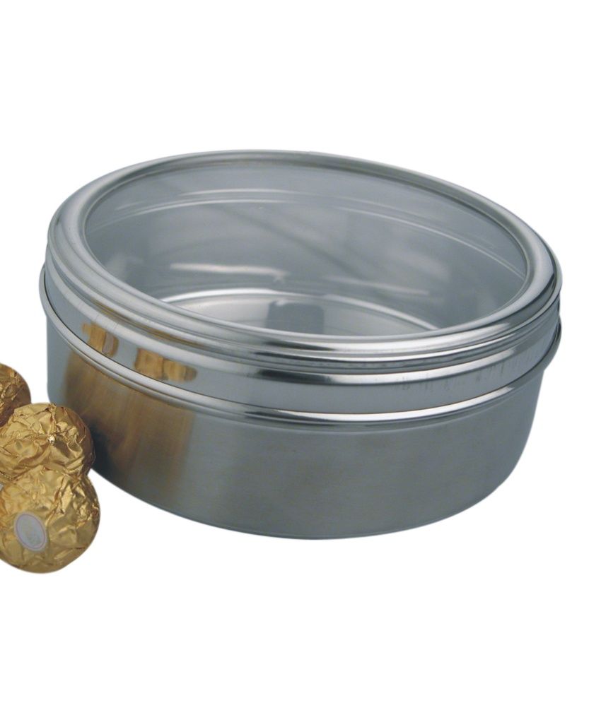 Stainless Steel Candy Box Round Tin Cake Tin Storage