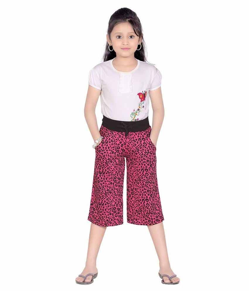     			Sini Mini - Pink Cotton Girls Capris ( )