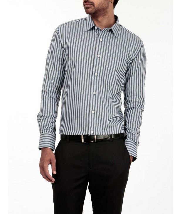 striped formal shirt mens