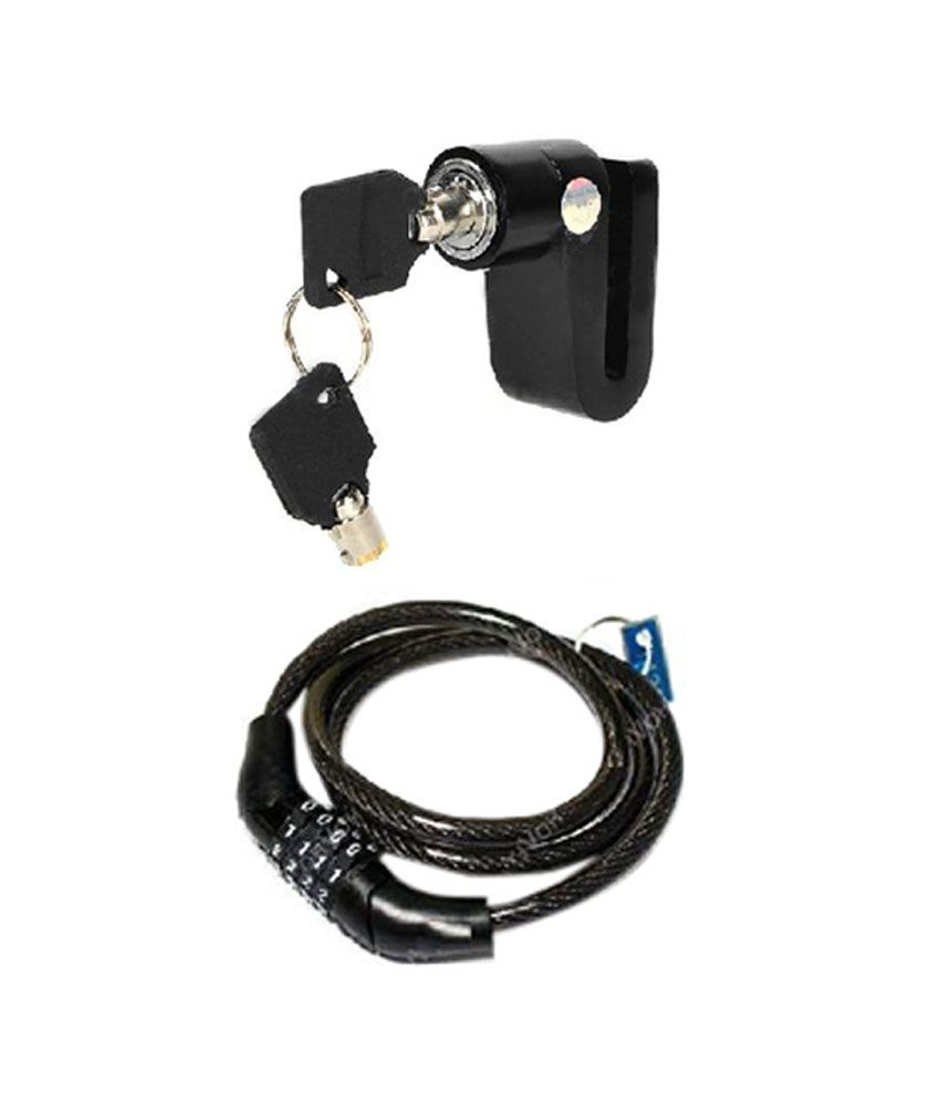 OEM Combo of Motorcycle Disk Brake Wheel Lock + MultiPurpose Chain