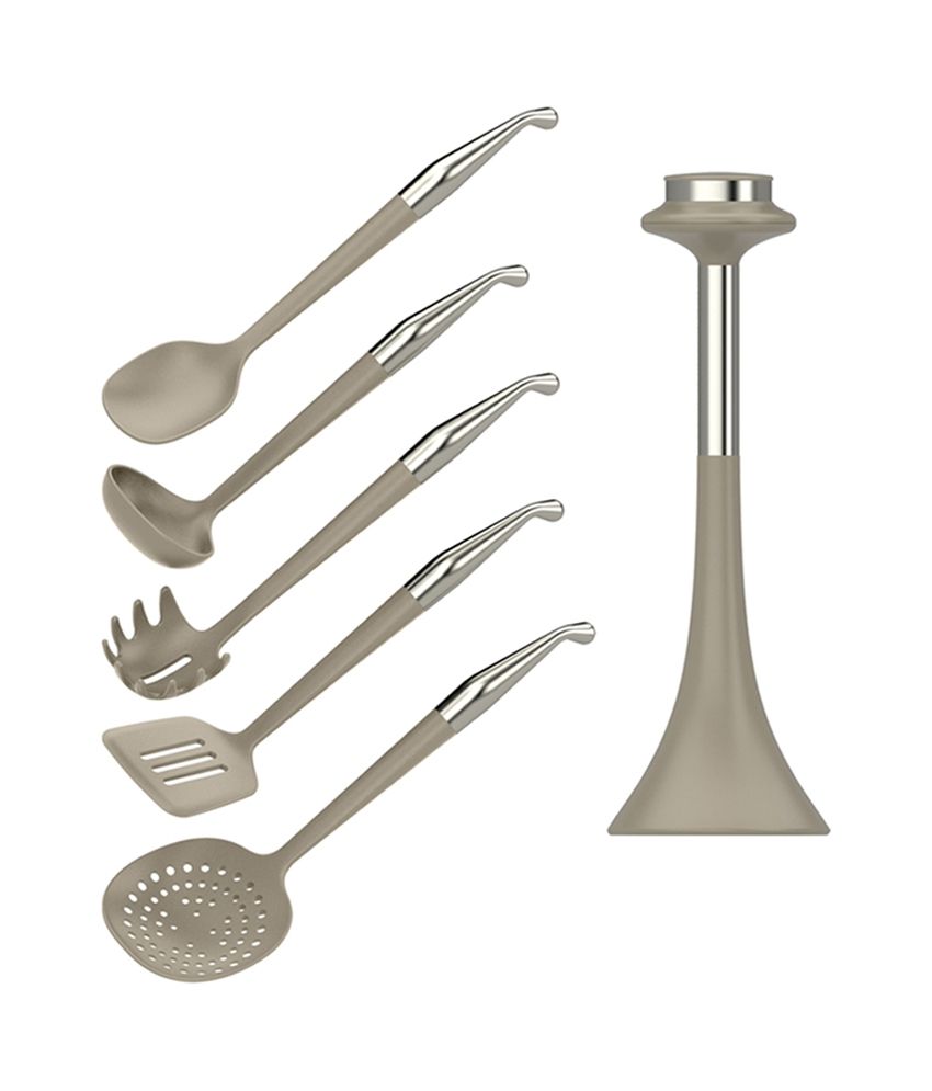 gray cooking utensils