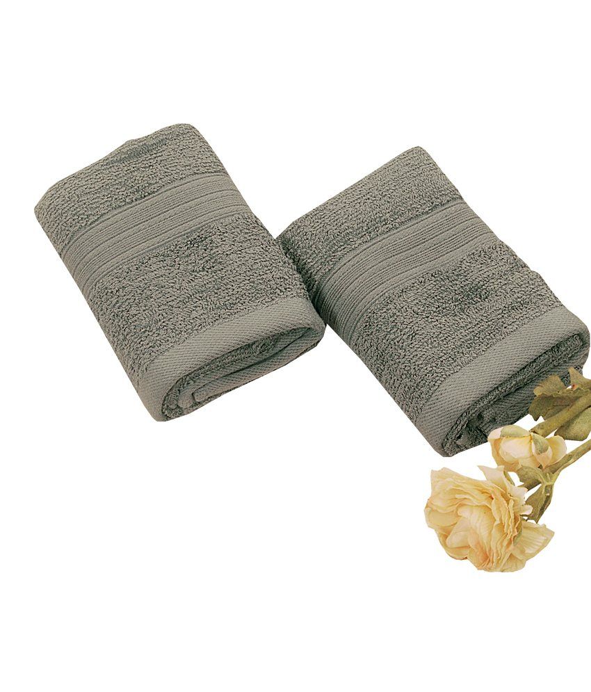 BIANCA Set of 2 Cotton Hand Towel Gray Buy BIANCA Set of 2 Cotton