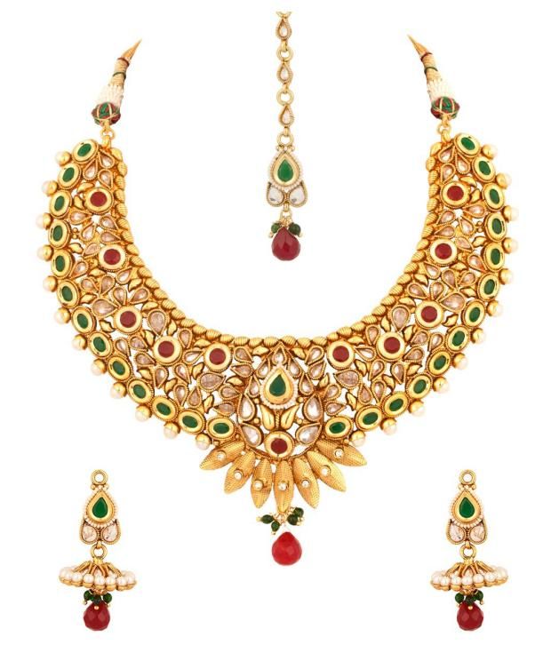 Voylla Choker Necklace Set with Kundan 