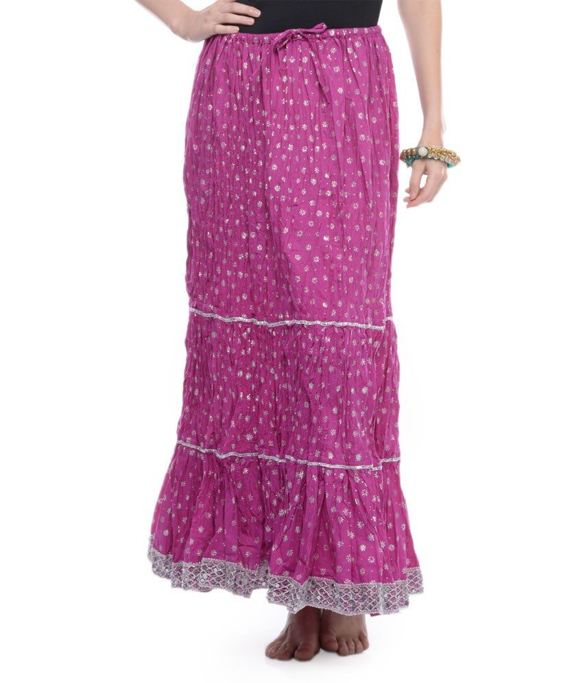 Buy Rajasthani Sarees Purple Cotton Skirts Online at Best Prices in