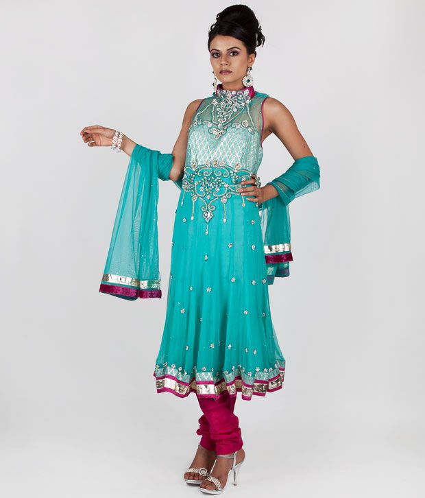high neck anarkali suit