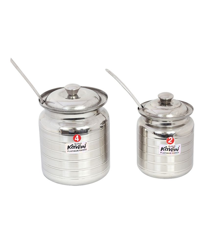 Kaveri Traditional Ghee Pot Container PLT KK Oil Can Set of 2 S24 Buy