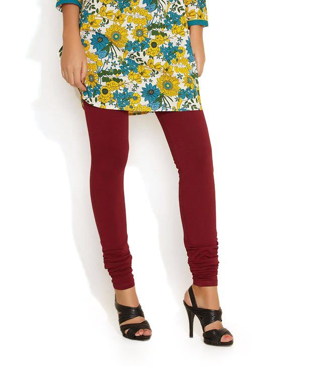 Soch Red Cotton Leggings Price in India 