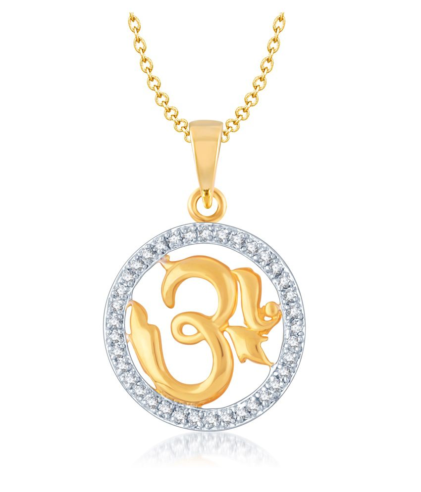 V. K Jewels Gold And Rhodium Plated Omkar Pendant: Buy V. K Jewels Gold ...