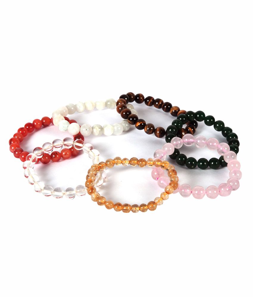     			Divine Soul Retreat Seven Chakra Crystal Bracelet Set Of 7