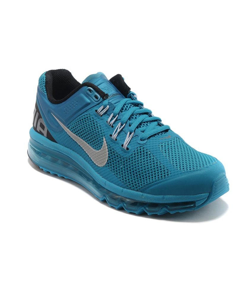blue nike athletic shoes