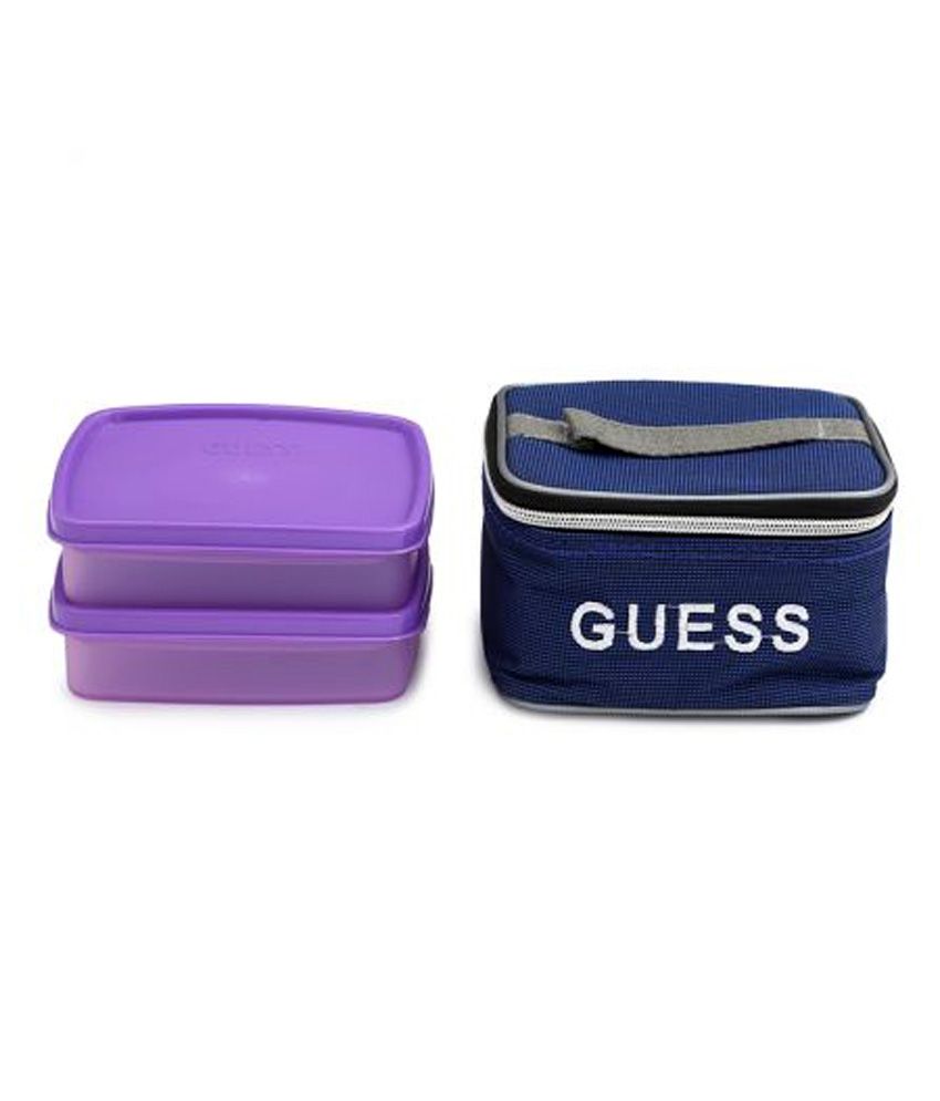 Guess Lunch Break Purple Plastic Lunch Boxes With Bag (Slim) 3 Pcs Buy