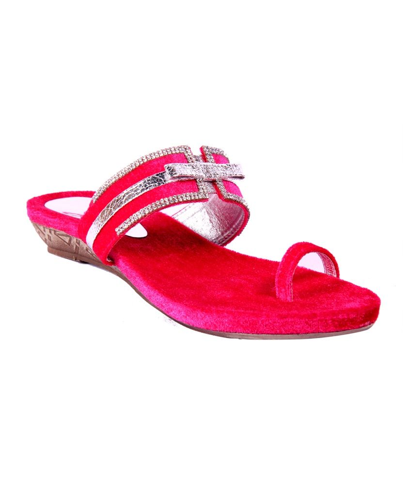 Foot Step Red Women Sleeper - Buy Women's Sandals @ Best Price Online ...