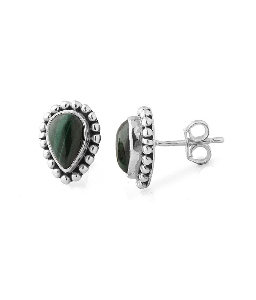 Voylla Attractive Black Stone Earrings In Silver - Buy Voylla ...