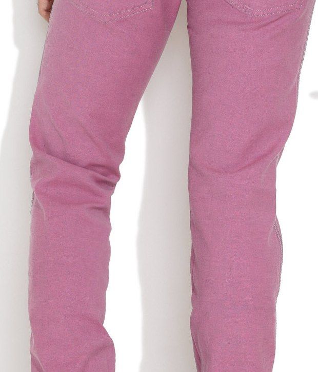 pink slim fit joggers