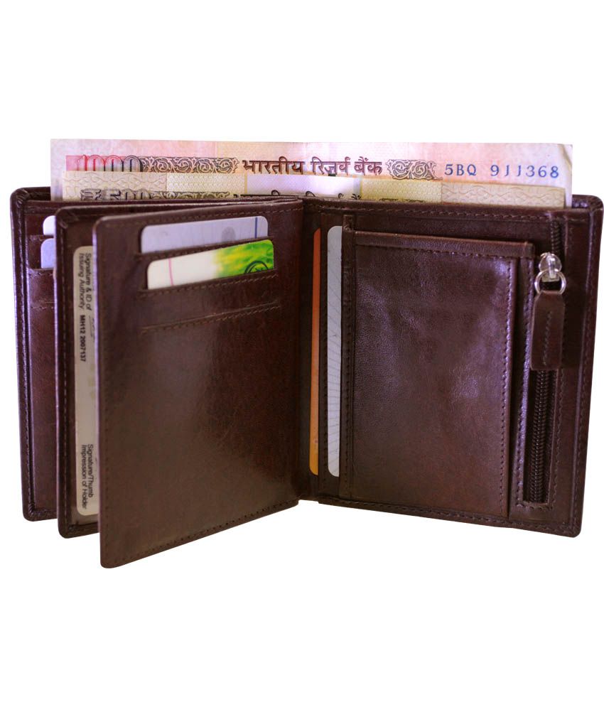 Arpera Slim Brown Genuine Leather Mens Wallet: Buy Online at Low Price in India - Snapdeal