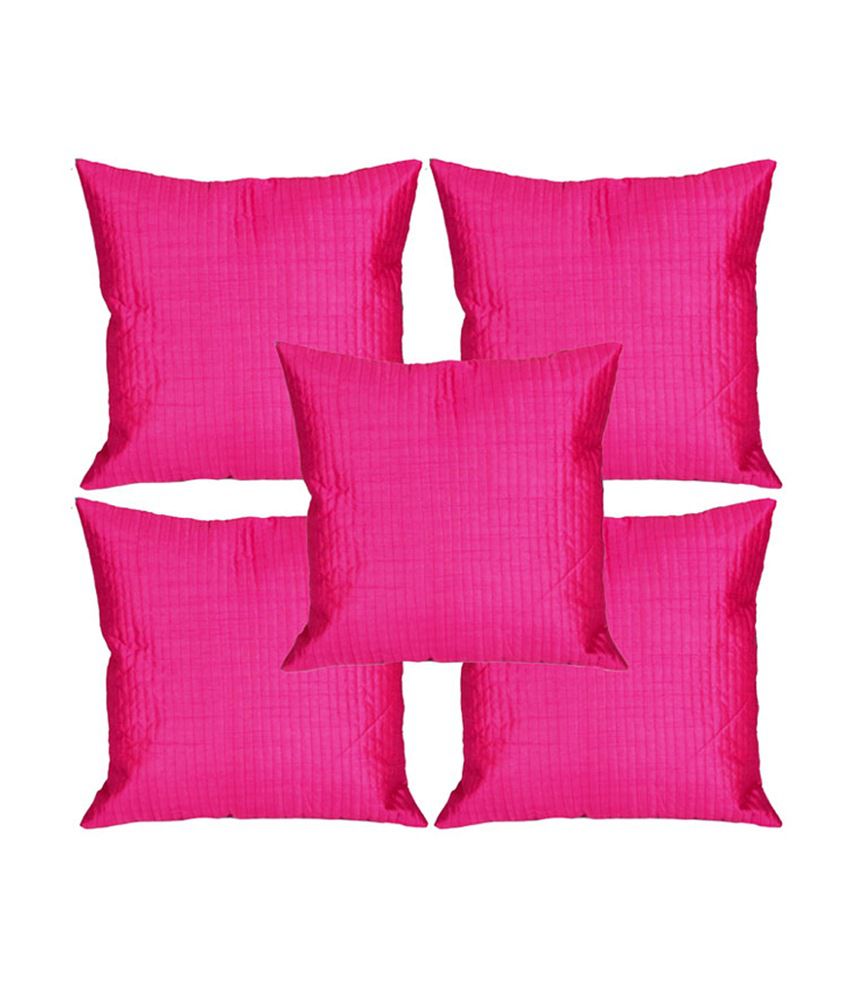     			Mesleep Pink Stripe Quilted Cushion Cover