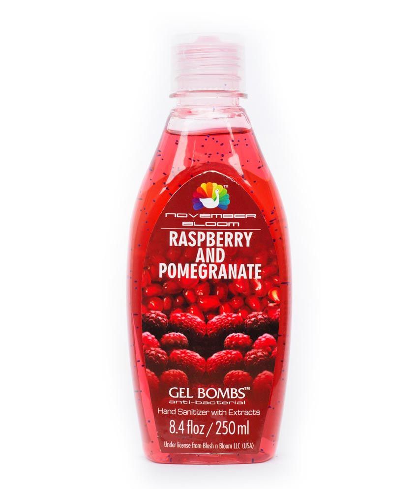 November Bloom Gel Bombs Raspberry And Pomegranate Hand Sanitizer 250ml