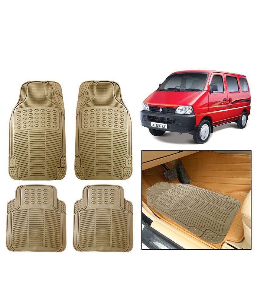 Vheelocityin Beige Premium Rubber Car Foot Mat / Floor Mat For Maruti