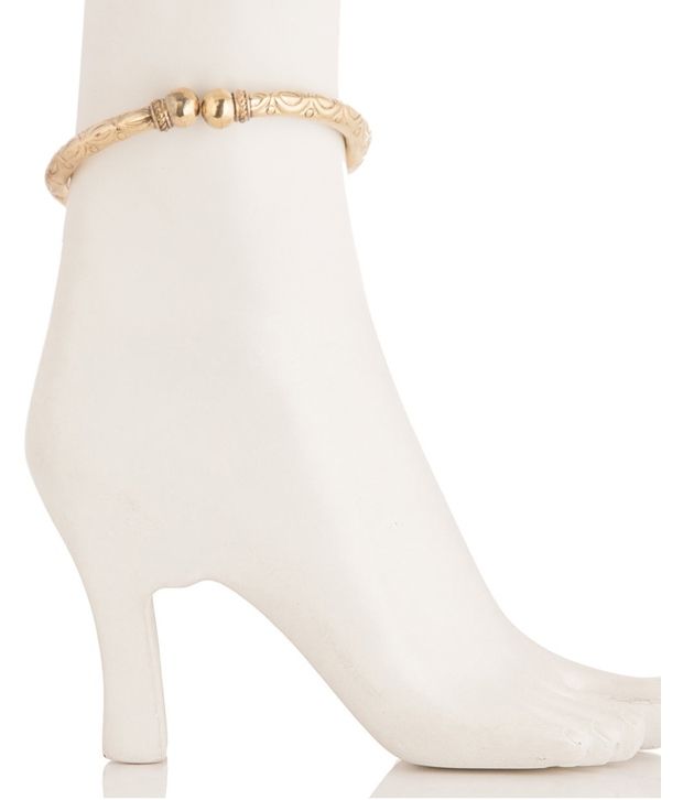 Voylla Gold Plated Hasli Anklet With Intricate Patterns Buy Voylla