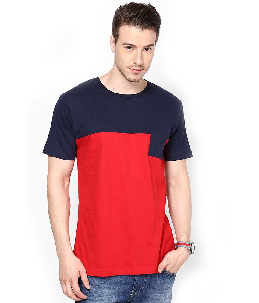 Blotch - Dual Color Tshirt (Navy & Red) - Buy Blotch - Dual Color ...