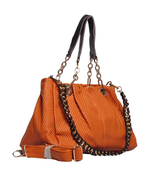 orange snakeskin bag