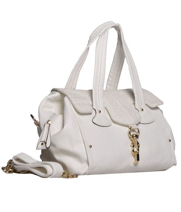 white croc print bag