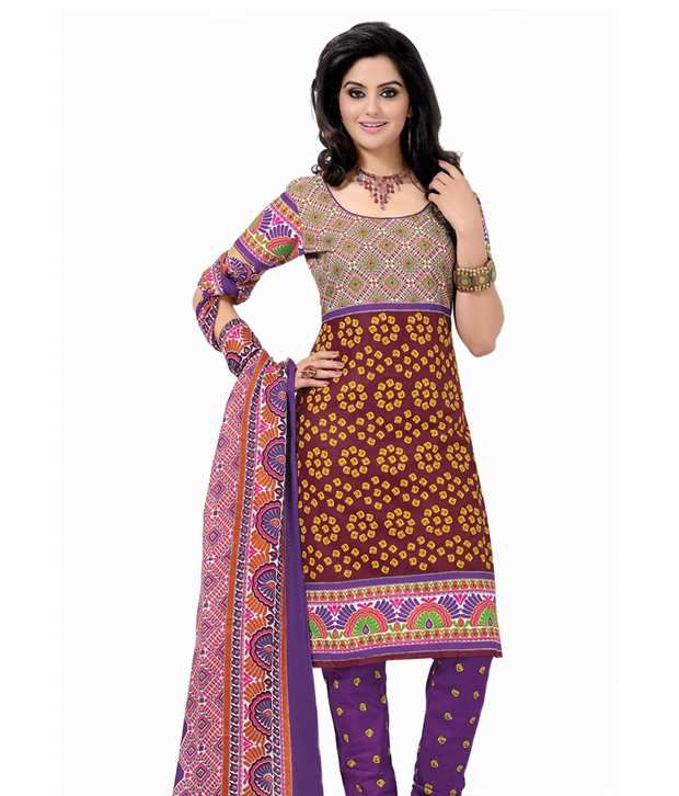 Shop Rajasthan Multi Color Cotton Unstitched Dress Material - Buy Shop ...