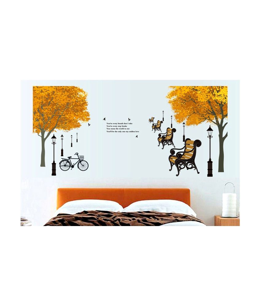 Yellow Transparent Vinyl Garden Tree Wall Sticker Buy
