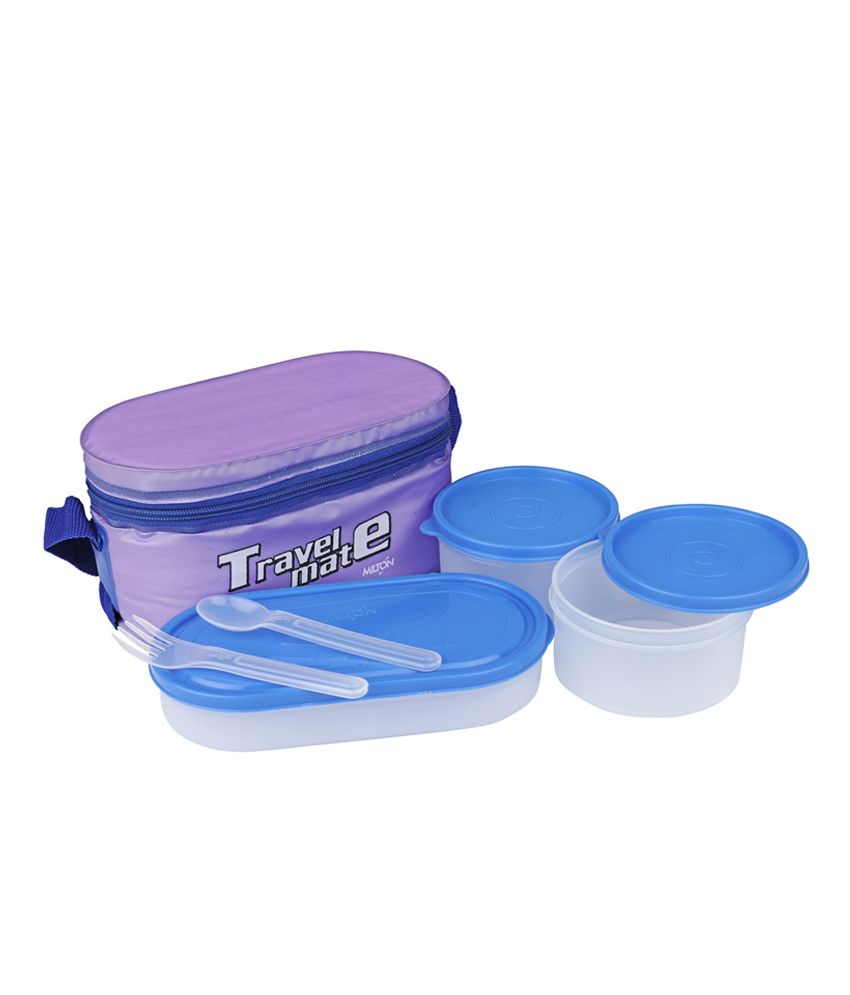Milton White Melamine Lunch Box With Pouch (6 Pieces): Buy Online at ...