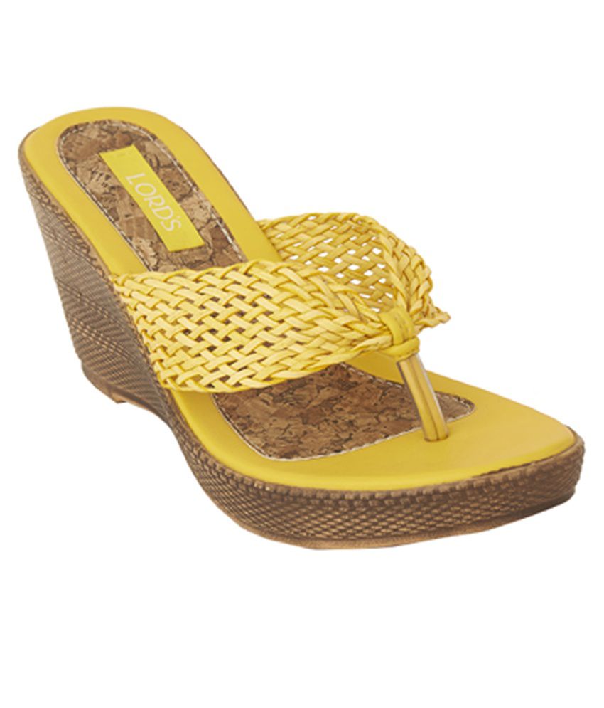 new look yellow wedges
