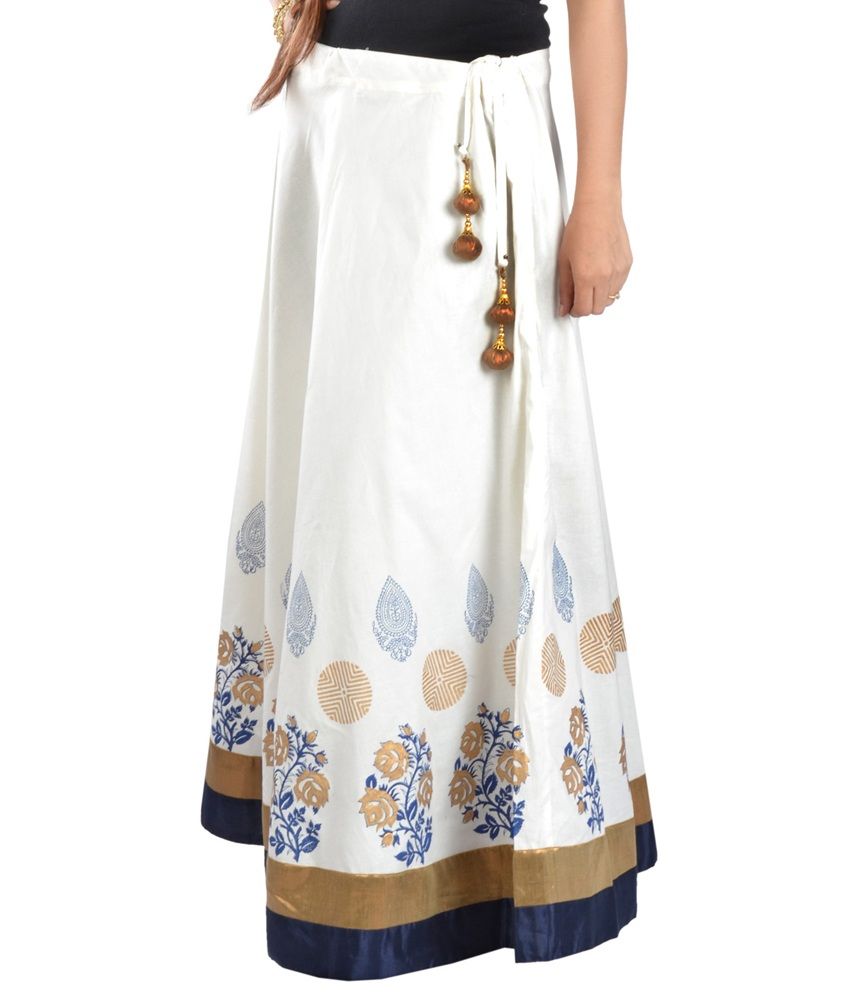 Buy 9Rasa White Cotton Skirts Online at Best Prices in India Snapdeal