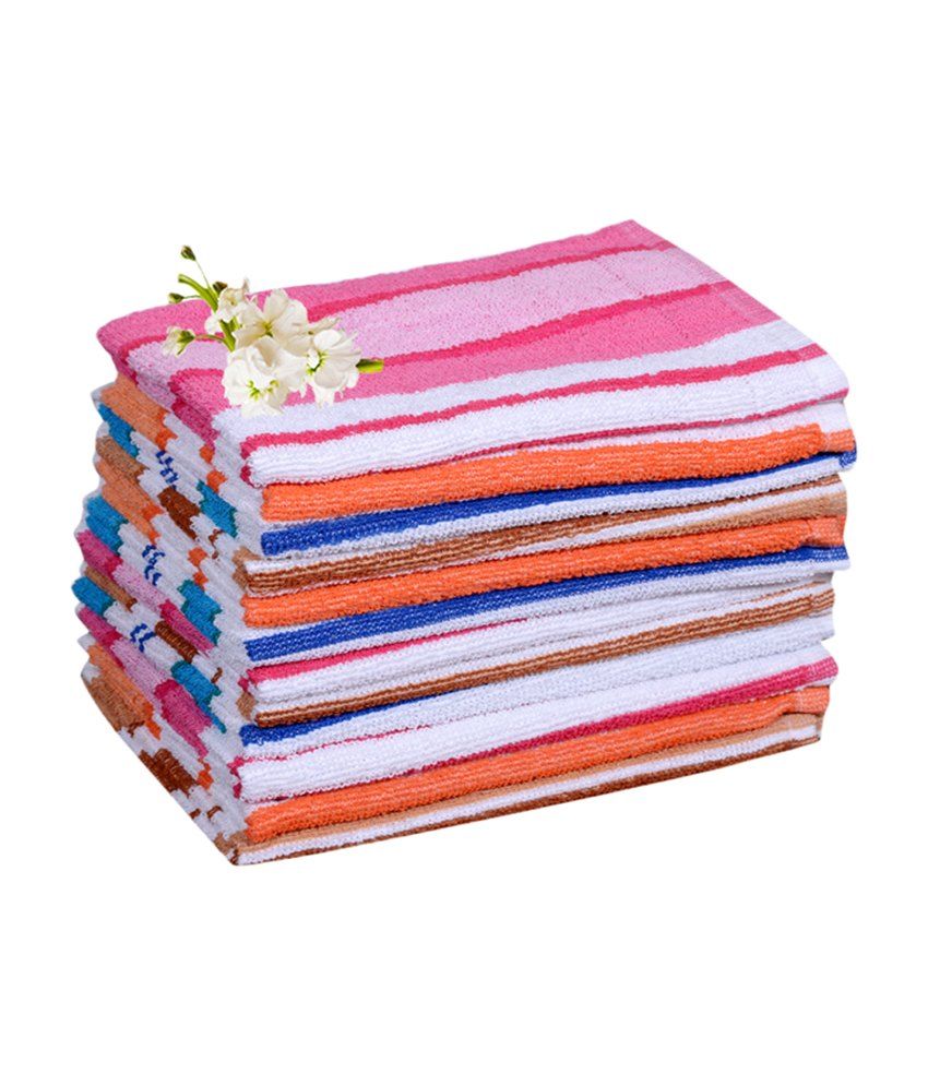 HANDLOOMHUB Single Cotton Hand Towel Multi Color Buy HANDLOOMHUB
