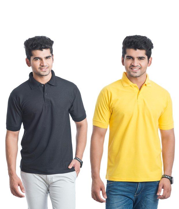     			Ble Yellow Polo T-shirt Combo Of 2