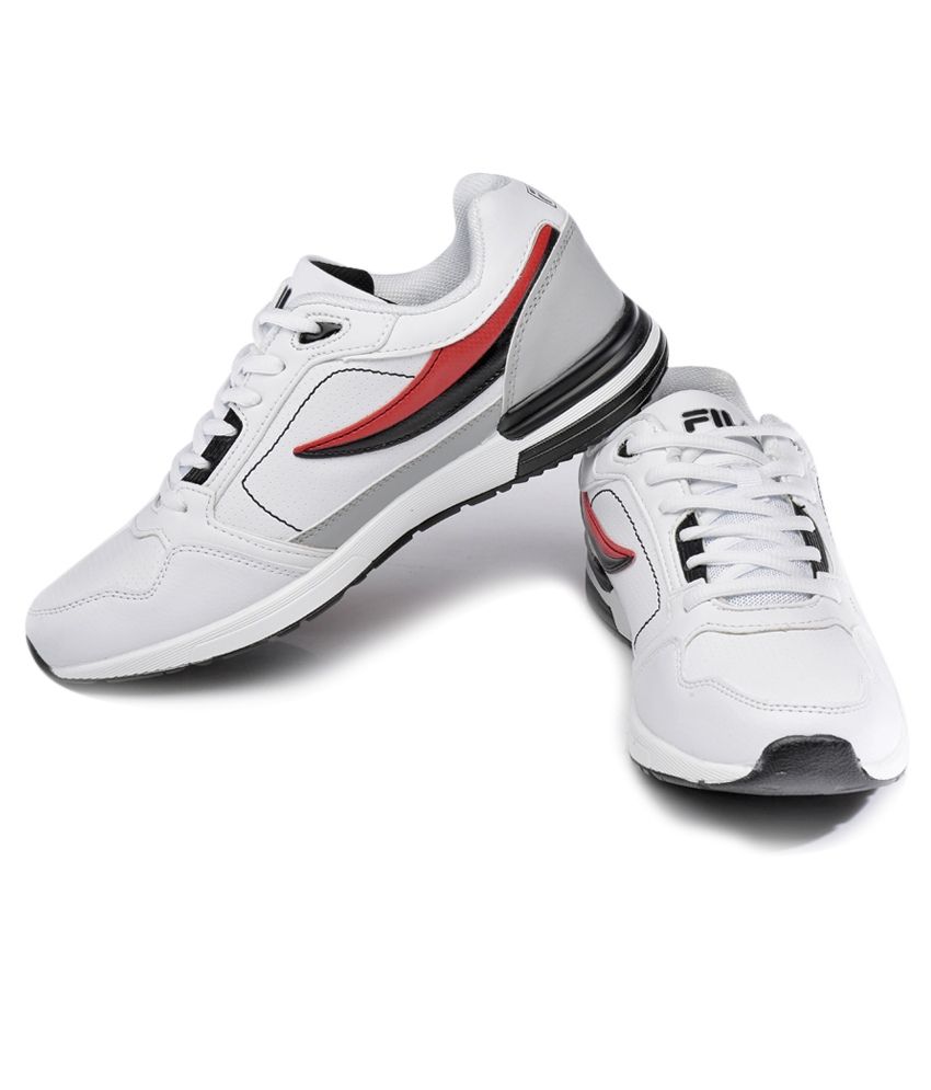 fila white sports shoes