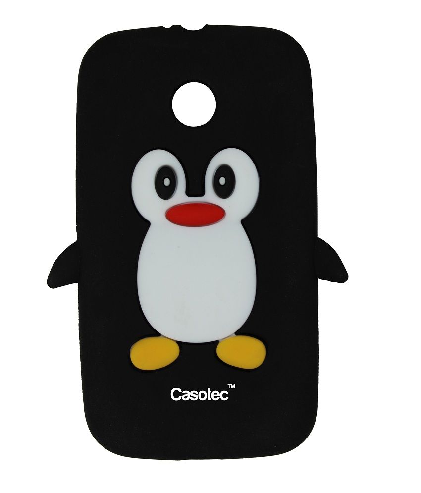 Casotec Penguin Silicone Jelly Back Case Cover For Motorola Moto E