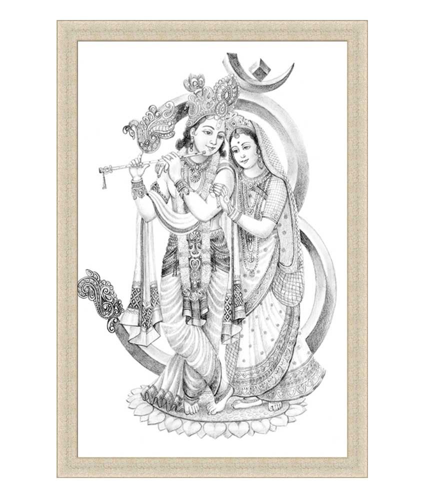 Painting Mantra Radha And Krishna Ji Black And White Poster Framed: Buy  Painting Mantra Radha And Krishna Ji Black And White Poster Framed at Best  Price in India on Snapdeal