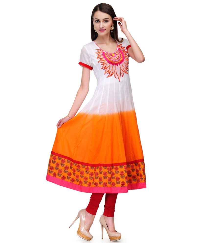 Ark Anarkali Printed Cotton Half Sleeve Kurti Buy Ark Anarkali Printed Cotton Half Sleeve 8732