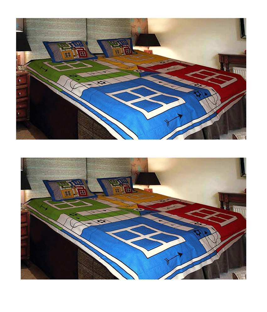 Christy's Set of 2 LUDO double bedsheet Buy Christy's Set of 2 LUDO