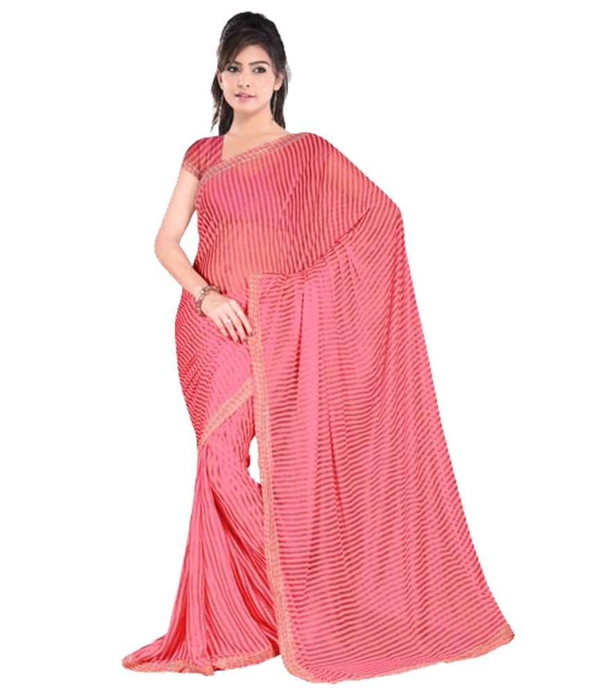 Gitanjali Fashions Combo Of Blue & Pink Art Lycra Saree - Buy Gitanjali ...