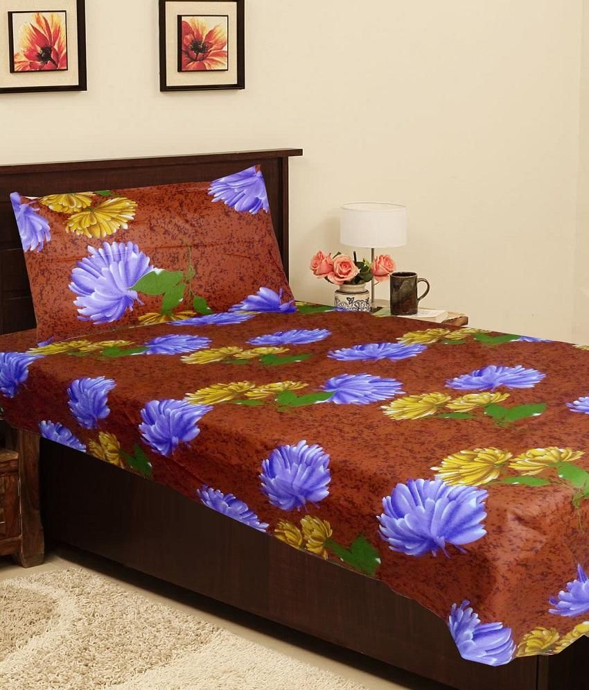 Homefab India Multi Floral Cotton 2 Single Bed Sheets Buy Homefab India Multi Floral Cotton 2
