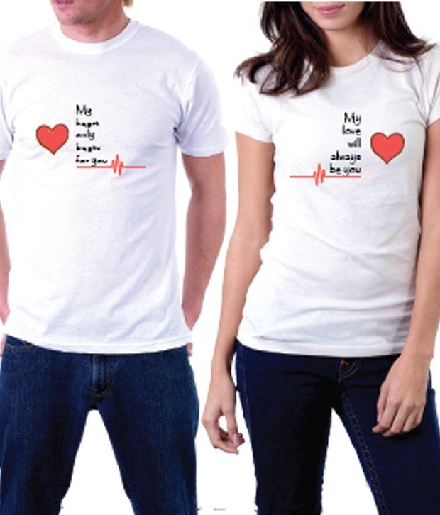 couple t shirt heartbeat