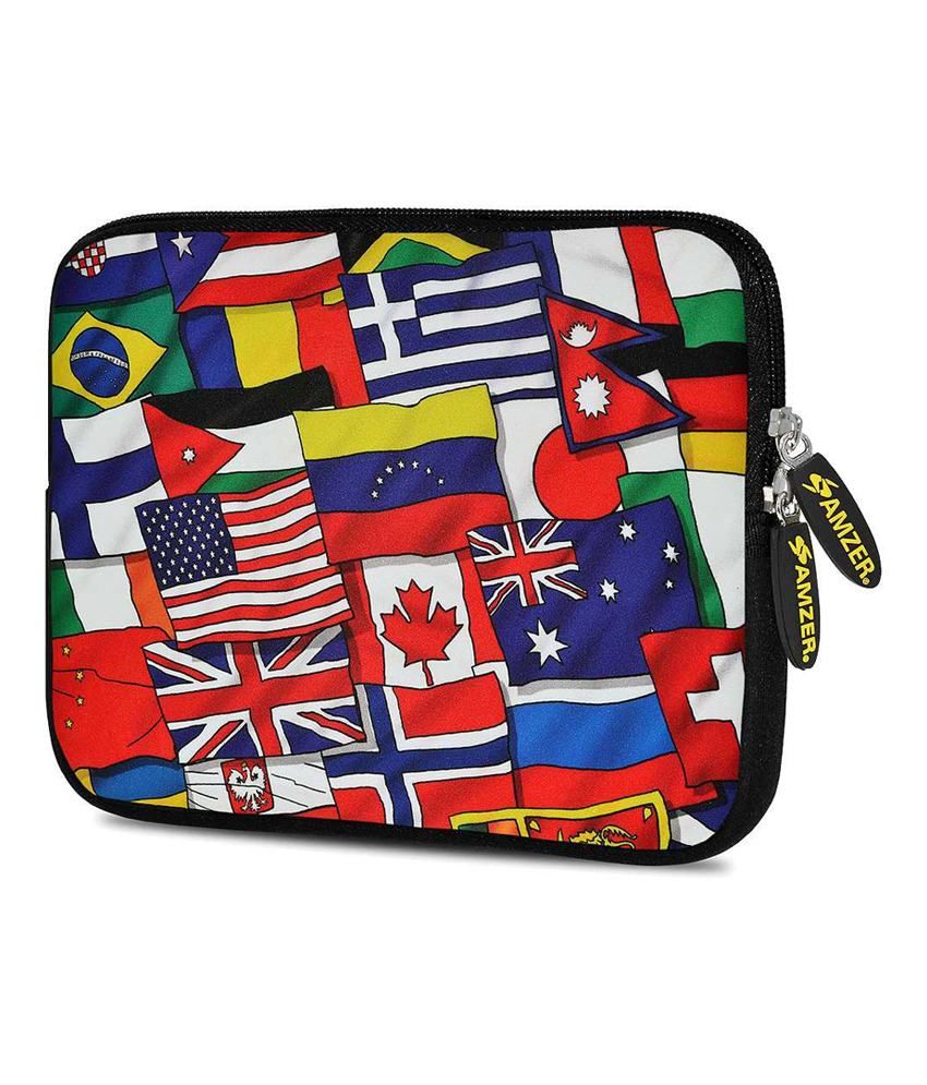 Amzer Neoprene Sleeve Case For 7-7.75 Inch Tablets - Zebra Stripe Falls Design