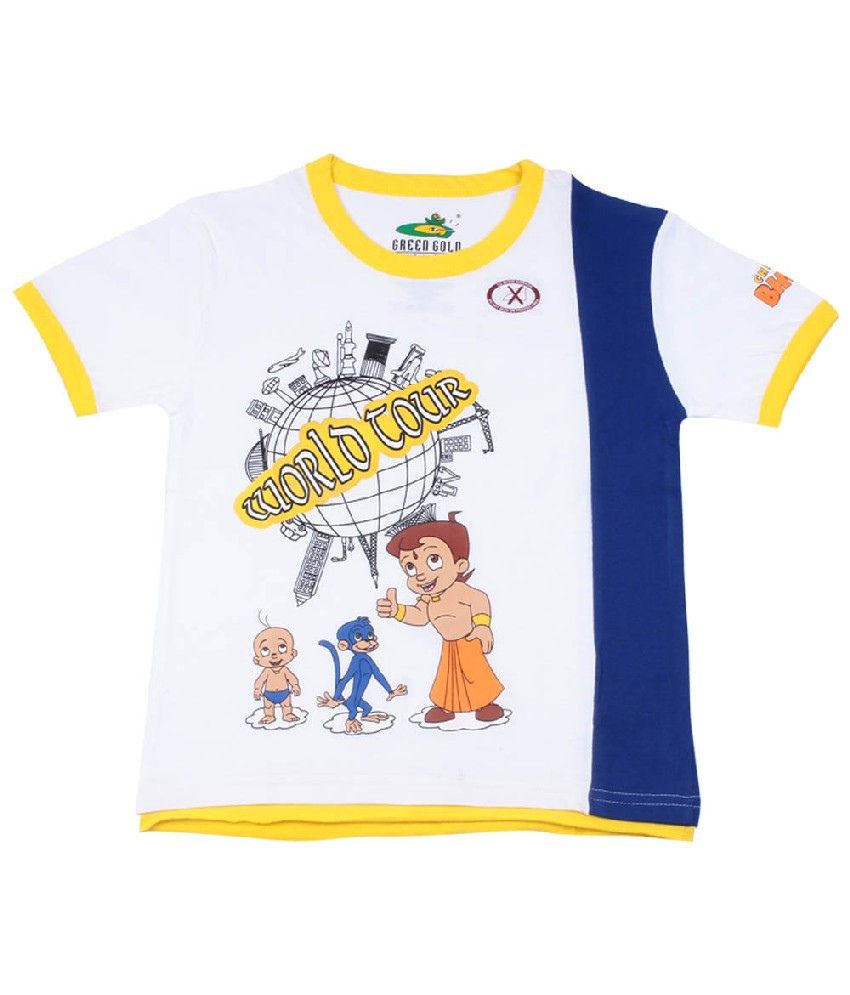 Chhota Bheem Bali design White Color Printed T-shirts For Kids - Buy Chhota Bheem  Bali design White Color Printed T-shirts For Kids Online at Low Price -  Snapdeal