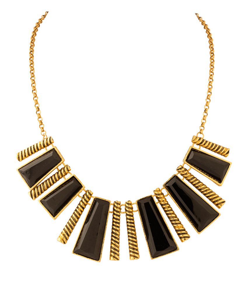 Voylla Refined Necklace With Black Color Stones - Buy Voylla Refined ...