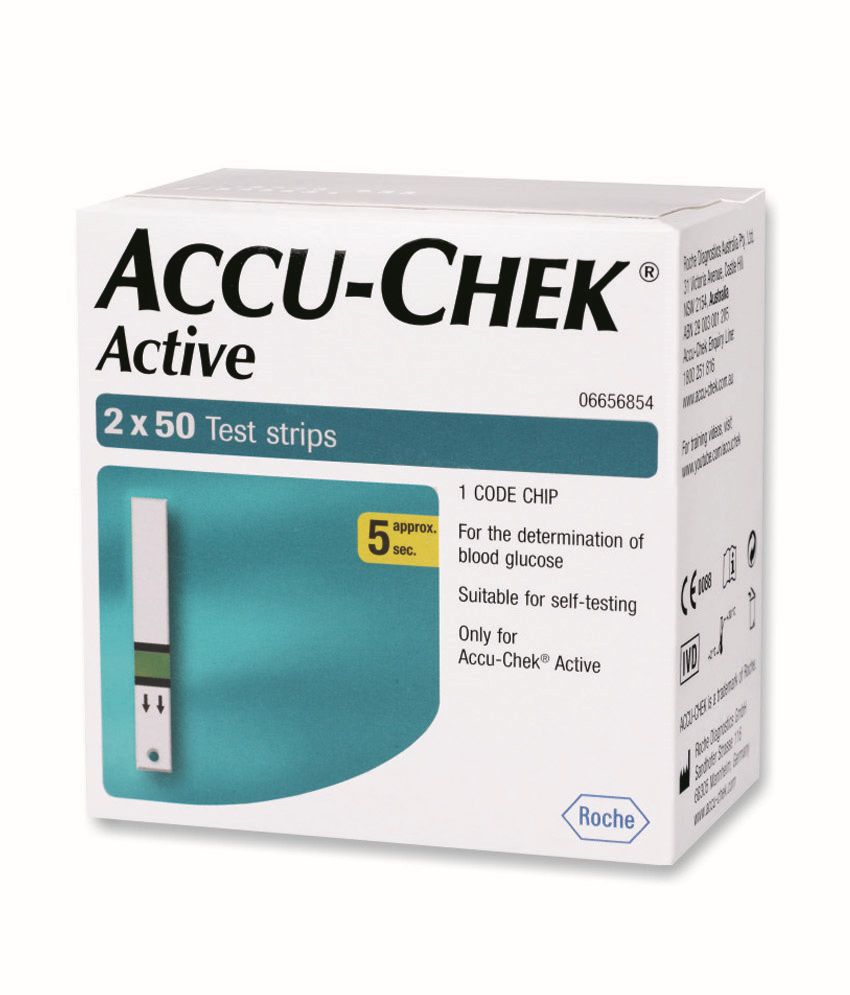 accu chek active test strips 100 price
