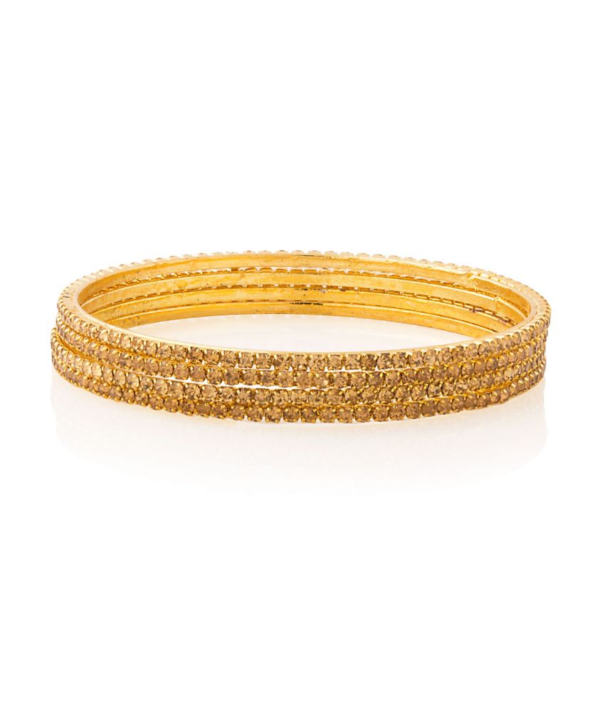 Voylla Set Of 4 Bangles Embellished With Gold Color Stones: Buy Voylla ...