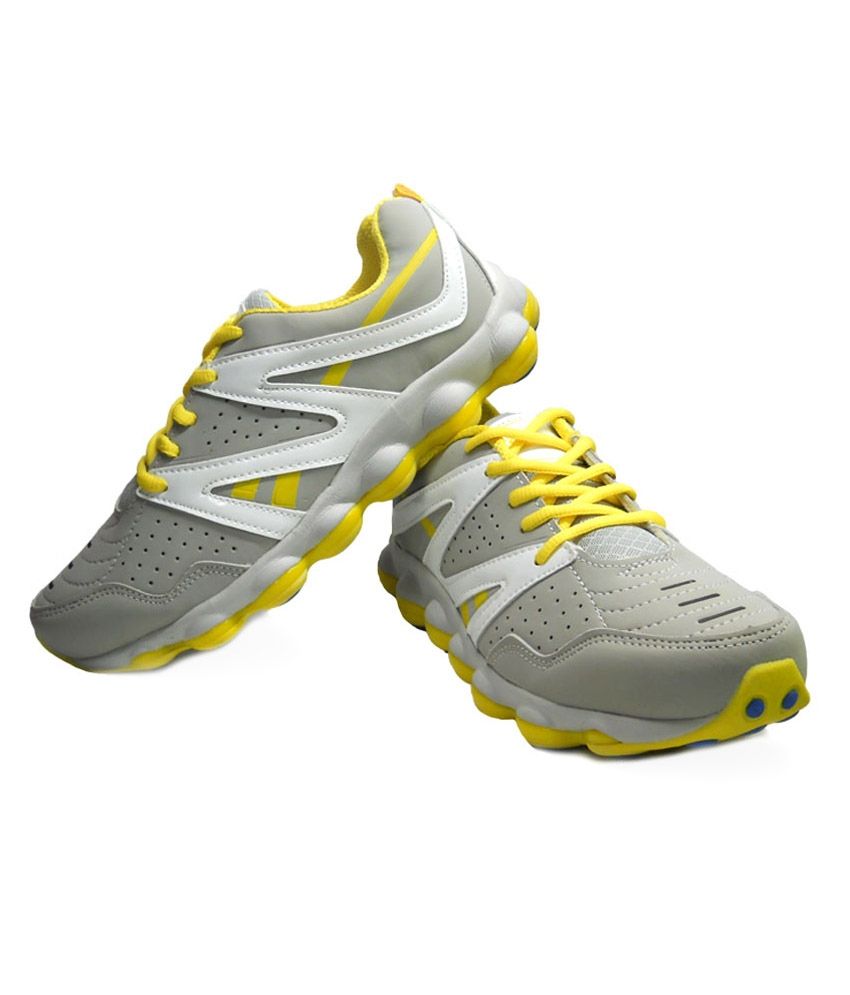 Fast Trax Extra Grip Yellow And Grey Mens Sports Shoes - Buy Fast Trax Extra Grip Yellow And 